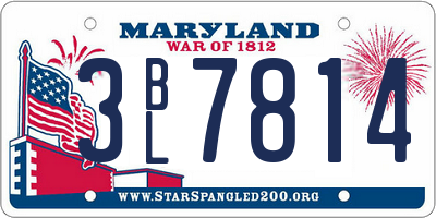 MD license plate 3BL7814