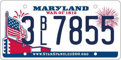 MD license plate 3BL7855