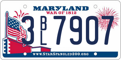 MD license plate 3BL7907