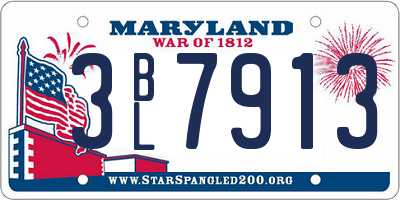 MD license plate 3BL7913