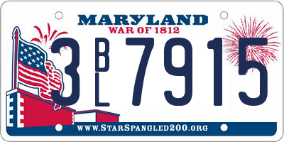 MD license plate 3BL7915