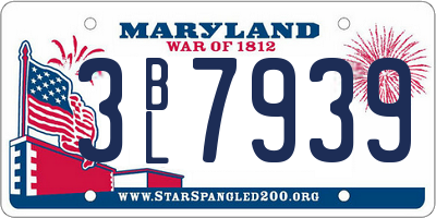 MD license plate 3BL7939