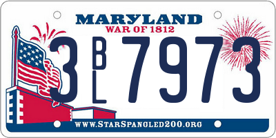 MD license plate 3BL7973