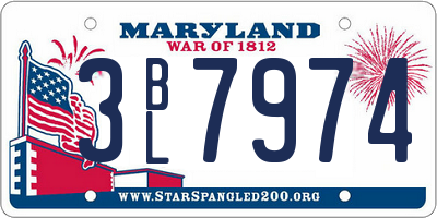 MD license plate 3BL7974