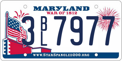 MD license plate 3BL7977