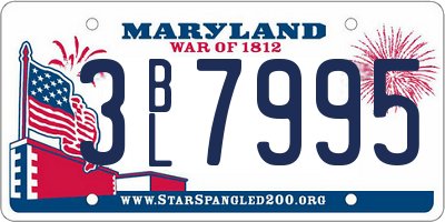 MD license plate 3BL7995
