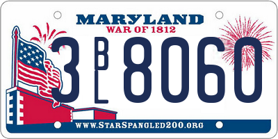 MD license plate 3BL8060