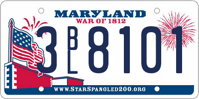 MD license plate 3BL8101