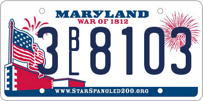 MD license plate 3BL8103