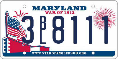 MD license plate 3BL8111
