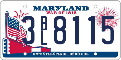 MD license plate 3BL8115