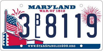 MD license plate 3BL8119