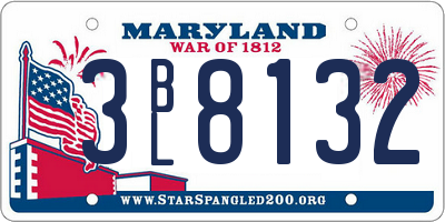 MD license plate 3BL8132