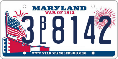 MD license plate 3BL8142