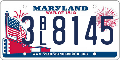 MD license plate 3BL8145