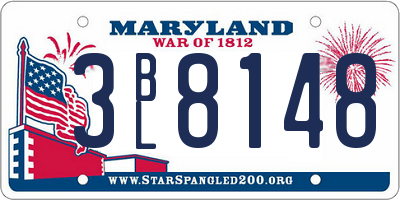 MD license plate 3BL8148