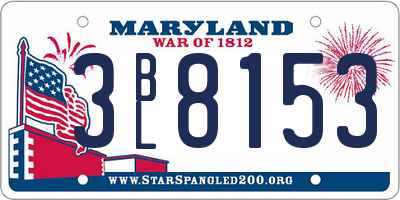 MD license plate 3BL8153