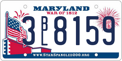MD license plate 3BL8159