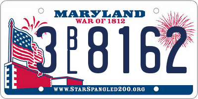 MD license plate 3BL8162
