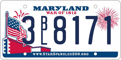 MD license plate 3BL8171