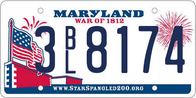 MD license plate 3BL8174