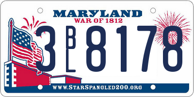 MD license plate 3BL8178