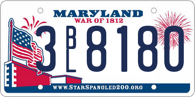 MD license plate 3BL8180