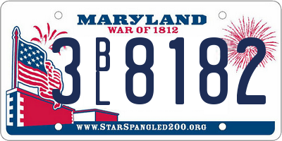 MD license plate 3BL8182