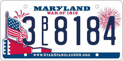 MD license plate 3BL8184