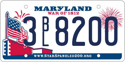 MD license plate 3BL8200
