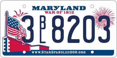 MD license plate 3BL8203