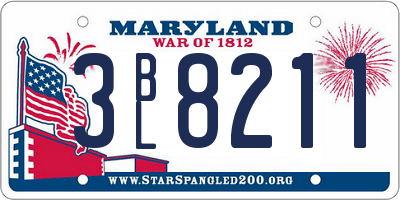 MD license plate 3BL8211