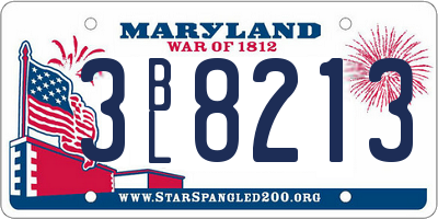 MD license plate 3BL8213