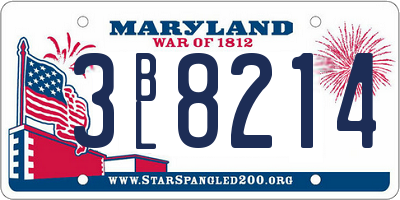 MD license plate 3BL8214