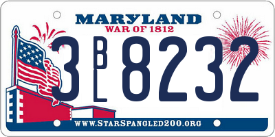 MD license plate 3BL8232