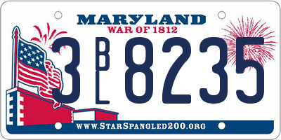MD license plate 3BL8235