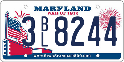 MD license plate 3BL8244
