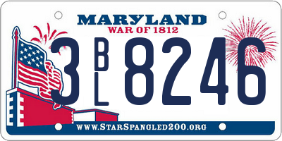 MD license plate 3BL8246
