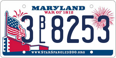 MD license plate 3BL8253