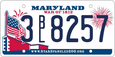 MD license plate 3BL8257