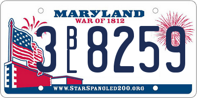 MD license plate 3BL8259