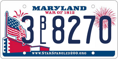 MD license plate 3BL8270