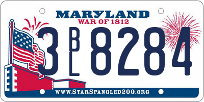 MD license plate 3BL8284