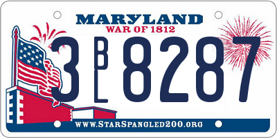 MD license plate 3BL8287