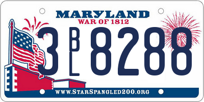 MD license plate 3BL8288