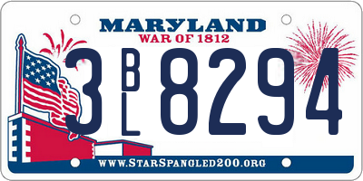 MD license plate 3BL8294