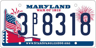 MD license plate 3BL8318