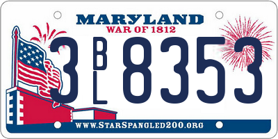 MD license plate 3BL8353