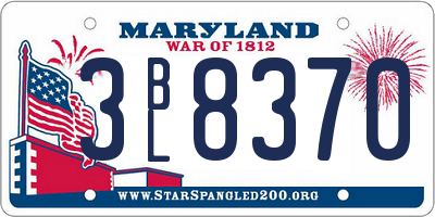 MD license plate 3BL8370