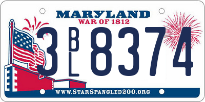 MD license plate 3BL8374